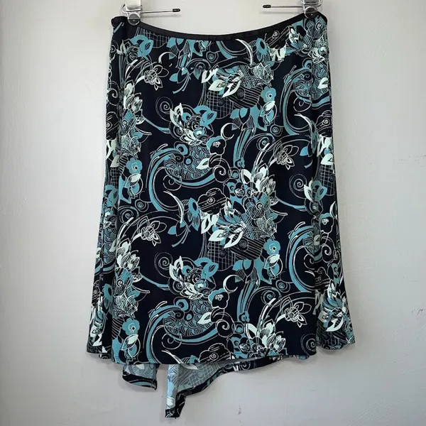 Merona Vintage Asymmetric Skirt Size XL Black Blue Fairy Pull On Witchy Whimsigoth Y2K - Image 5