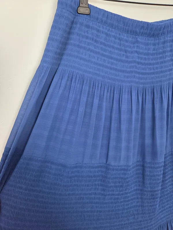 Ashalyly Cobalt Blue Tiered Maxi Skirt Formal Regal Boho Gypsy Indie Hippie XL - Image 4