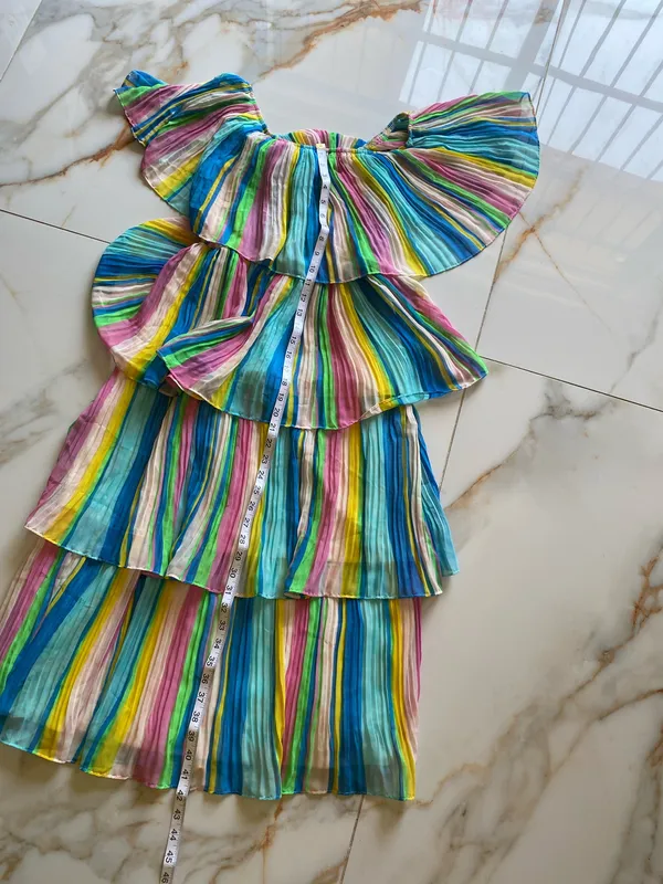 . Lulu's Multicolor Off-Shoulder Tiered Dress - Image 8