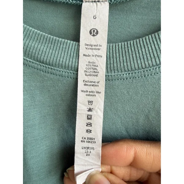 Lululemon All‎ Yours Cinch Long Sleeve Shirt Tidewater Teal Green Size 6 flaw - Image 4