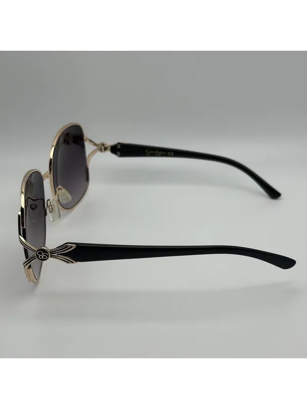 Jessica Simpson Gold Tone Square Gradient Sunglasses Black Temples - Image 4