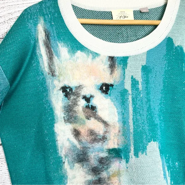 Anthropologie Lauren C Walcott Artwork Abstract Llama Wool Sweater Size Large - Image 6