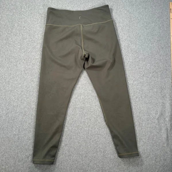 Zyia Active Cropped Leggings Women's 12 Olive Green Floral Print Gym Workout - Image 8