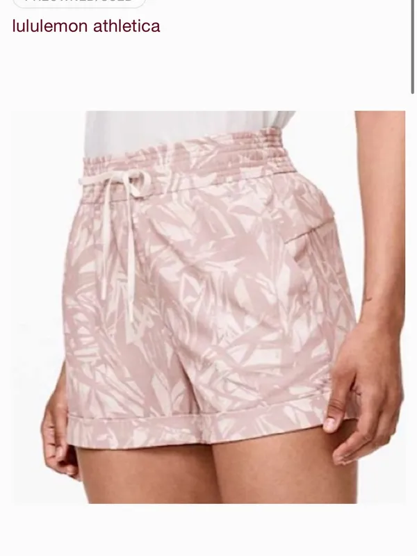 Lululemon Spring Break Away Short 4-Way Stretch 3" Shadow Leaf Light Ivory Muse - Image 2