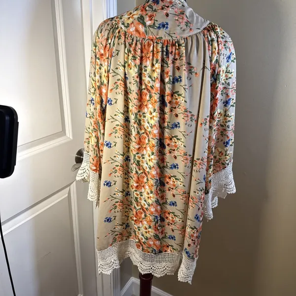 Umgee Cardigan Kimono Boho Floral Sz M/L Open Front Duster Coverup Gypsy - Image 4