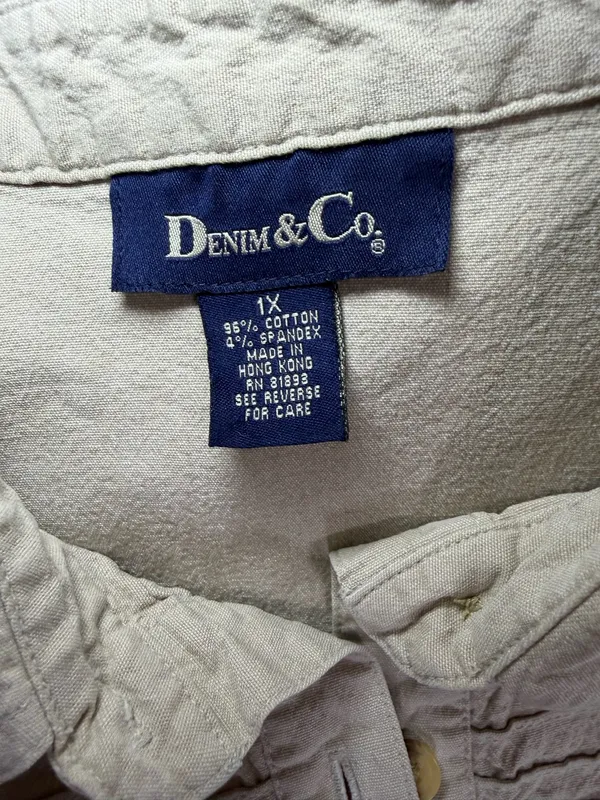 Denim & Co White Button Down Shirt Size 1X.  - Image 3