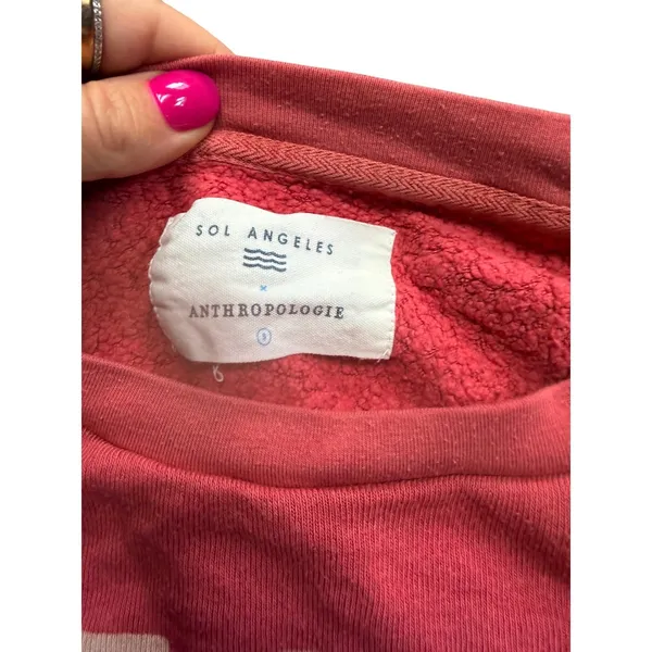 Sol Angeles x Anthropologie Pink Keep Going Keep Growing Graphic Sweatshirt S‎ - Image 2