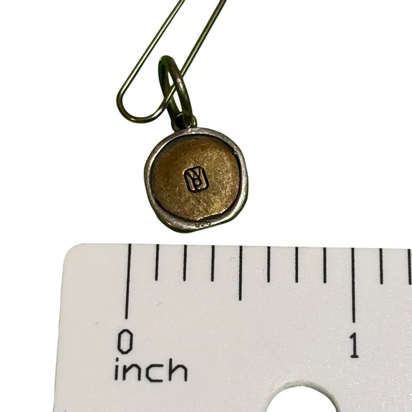 Waxing Poetic Initial F Typewriter Key Charm Sterling‎ Silver Brass Mixed Metal - Image 2