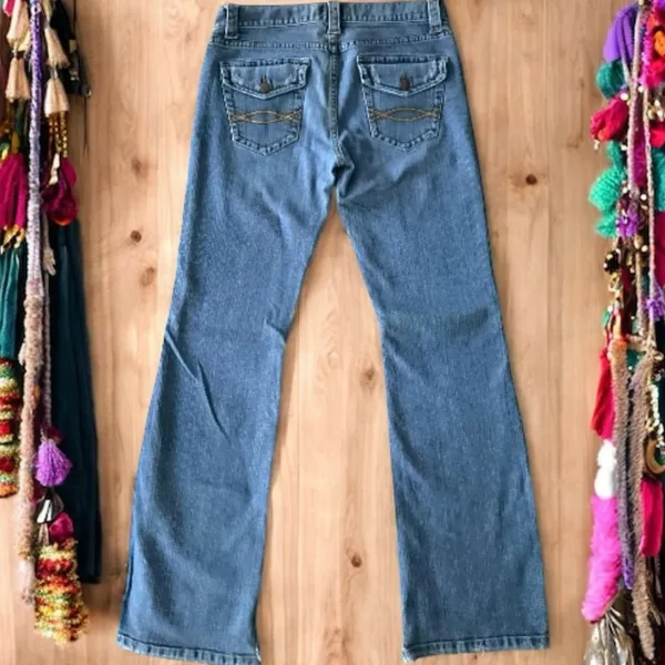 Abercrombie & Fitch Vintage y2k OG Low Rise Light Blue Flare Jeans - Image 7