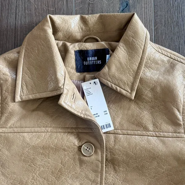Urban Outfitters Sydney Oversized Dad Jacket Gold Tan 90s Phoebe Buffay Small - Image 6