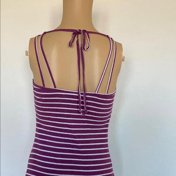 Purple and White Striped Dress - Image 5
