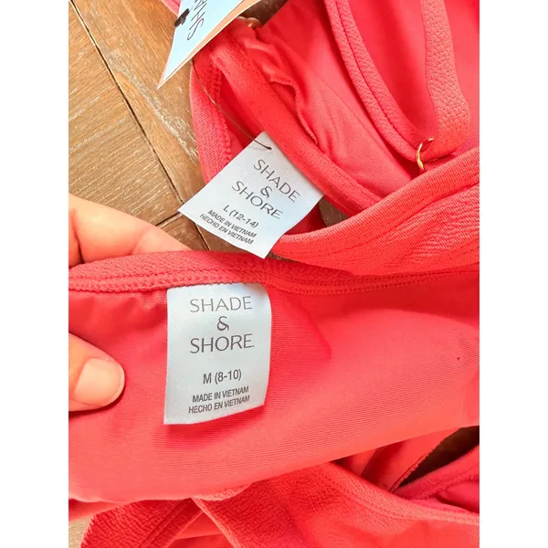 Shade‎ & Shore Bikini Set Womens Coral Pink Top L Bottom M - Image 4