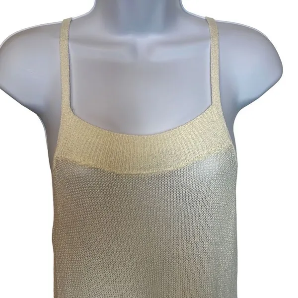 Rubbish EUC Cream Lightweight Knit Racerback Crochet Hem Tank Sz XS‎ - Image 3