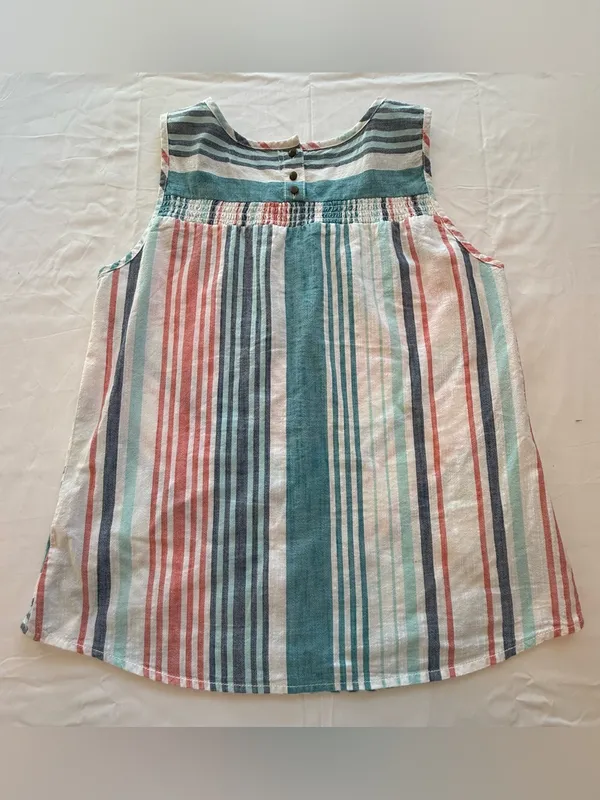 Aventura Organic Cotton Striped Tank Top Medium Sleeveless Boho Coastal - Image 4