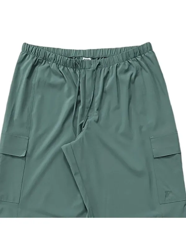 PINK Tech Stretch Cargo Parachute Pants Green Size Large - Image 3