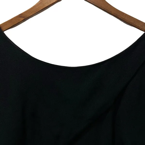 Vintage Kathleen Inc Dress Womens Size Medium Black Maxi Sheath Ruched Pleated - Image 4