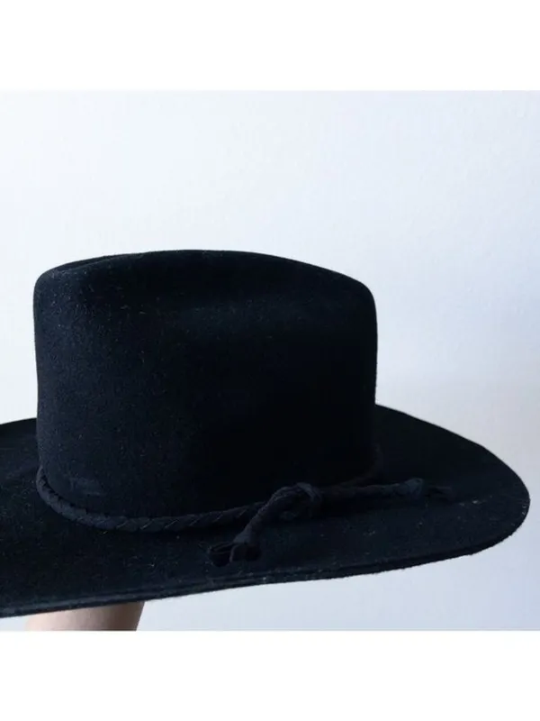 NEW Monrowe Wool Cowboy Hat S Black Western Felt Southwestern REVOLVE Exclusive - Image 6