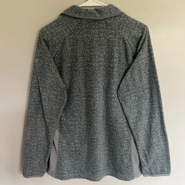 Columbia Womens Grey Herringbone Fleece Quarter‎ Zip Pullover Sweater Large - Image 9