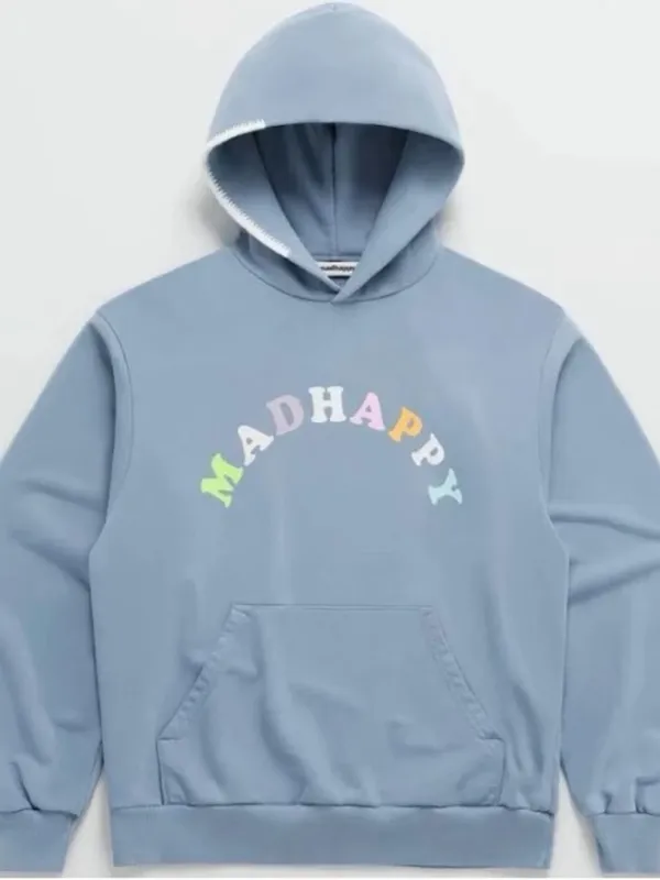 Madhappy Pastel Arch Logo Frost Blue Hoodie Size Medium Unisex Oversized - Image 2