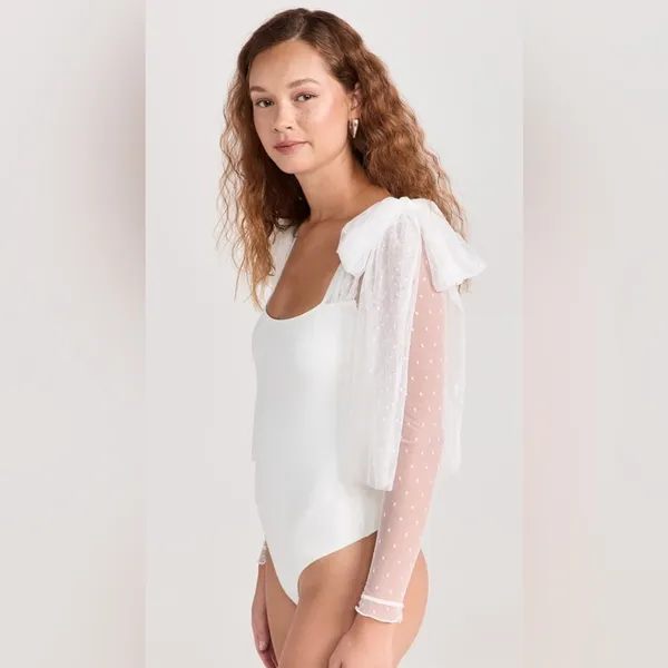 NWT Intimately Free People Tongue Tied Body Suit Sz L Ivory Neutral Boho Chic - Image 3