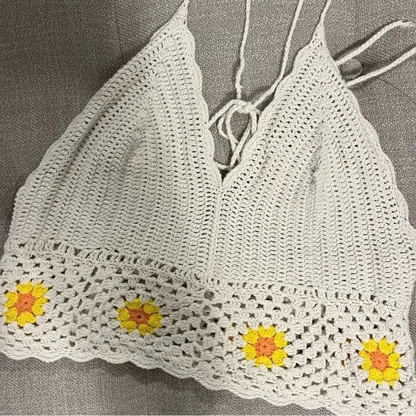 Aerie Textured Halter Cropped Bra Top - Image 3