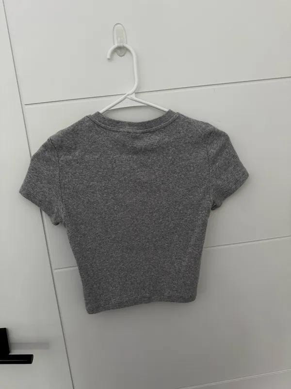 TNA Aritzia Cropped Grey T-shirt - Image 3