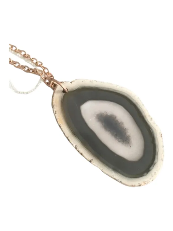 new Robert Rose ✲ Agate Statement Necklace ✲ Rose Gold + Seed Bead Chain ✲ - Image 5
