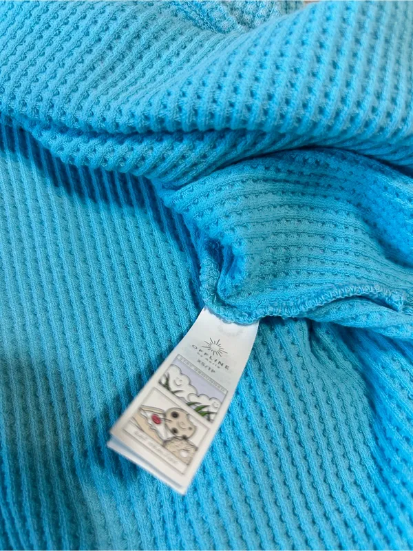 Offline Light Blue/Teal Waffle Henley Long-Sleeve Shirt - Image 4