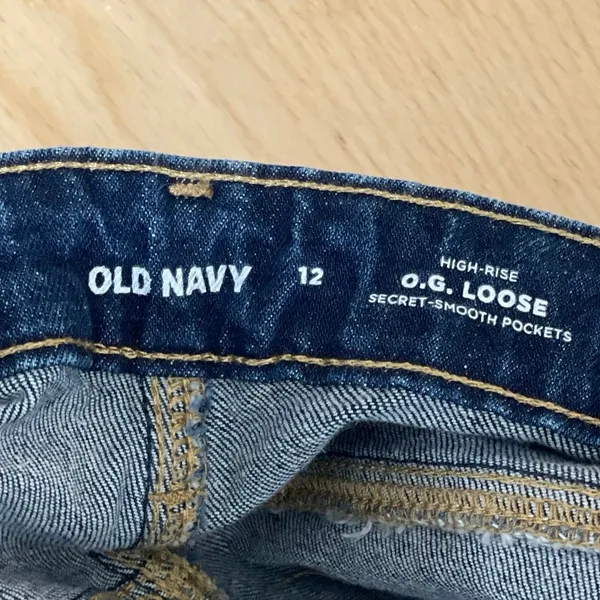 Old Navy Women Blue High Rise Baggy Barrel Palazzo Wide Leg Denim Jeans Pants 12 - Image 5