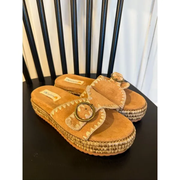 C&C California Barista platform stitched sandal size 6 - Image 4