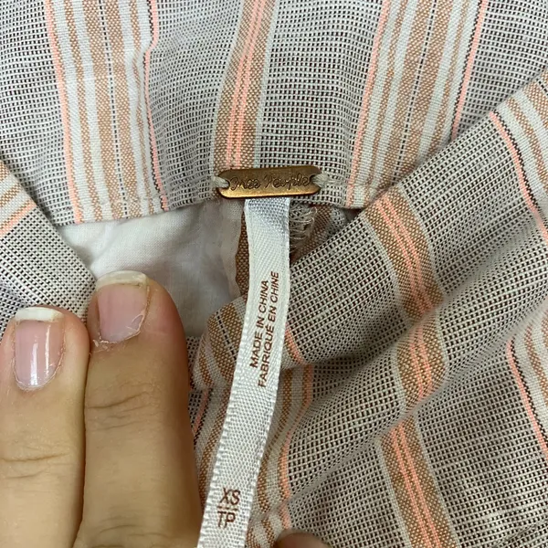 Free People Tan Pink Austin Striped Shorts - Image 6