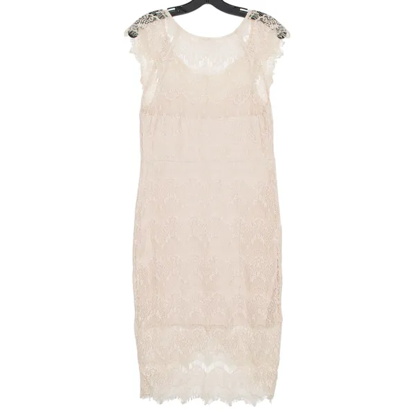 Free People Peek A Boo Slip Dress Lace Sheer M Boho Coquette Fairycore Romantic - Image 2