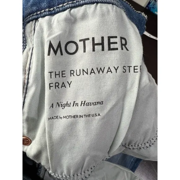MOTHER Runaway Step Fray Jeans A Night In Havana High Rise Flare 29 - Image 4