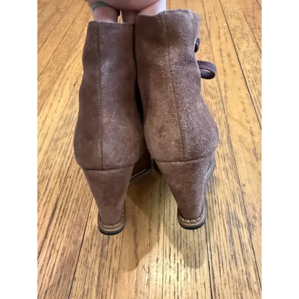Kate Spade New York Saundra Honey Brown Suede Lace Up Wedge Boot Size 7.5 $298 - Image 8