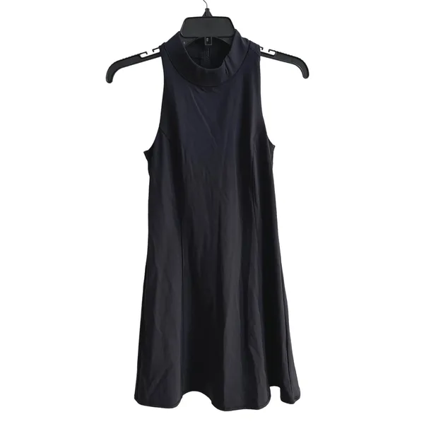 Outdoor Voices Zoom Bloom Dress Women XS Black Athleisure Mock Neck Mini W401879 - Image 3