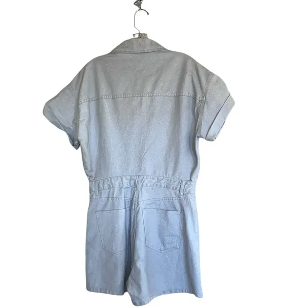 NWOT ZARA Denim Cotton Shimmer Romper Playsuit Bloggers Fave - Image 8