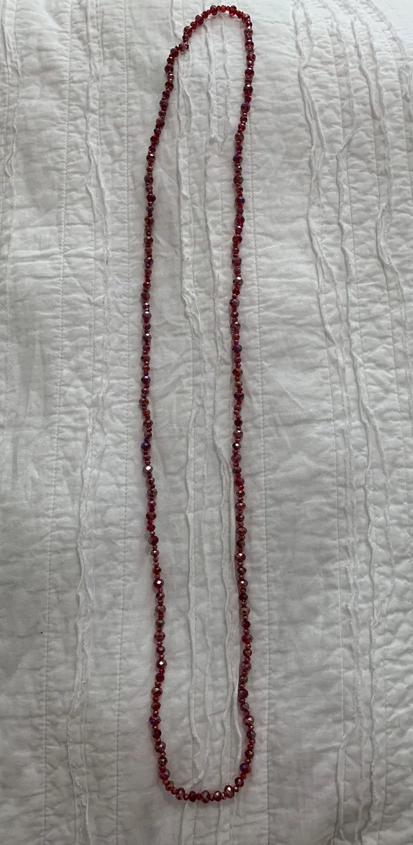 Long Beaded Red Necklace - Image 2