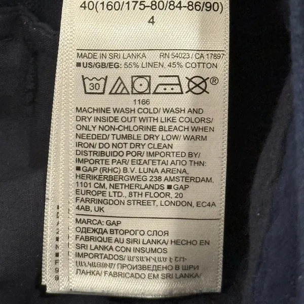 Gap Uniform Linen Pleated Pants 0 Navy Blue Minimal Chic Classic - Image 10