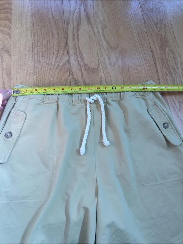Madewell Womens‎ Large L Terry Pull-On Shorts Muted Khaki Green NJ812 Spring 23 - Image 5