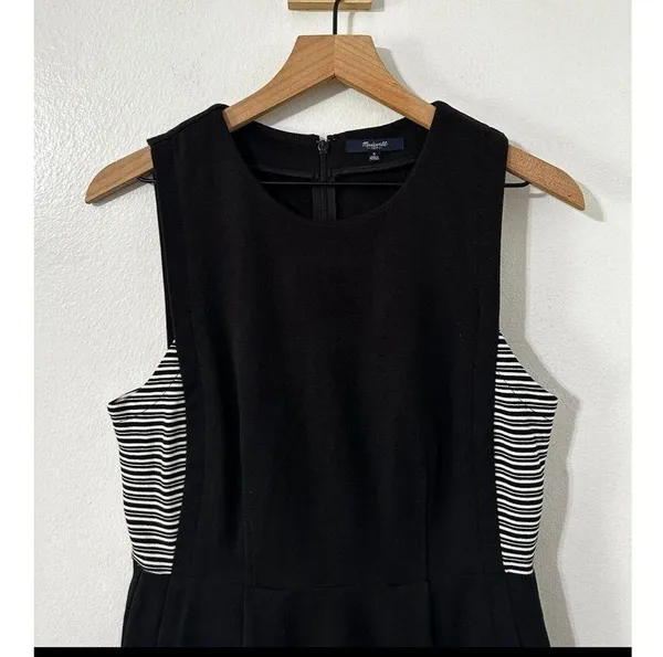 Madewell Women's Size 6 A-Line Dress Black Knee Length Casual Cotton - Image 4