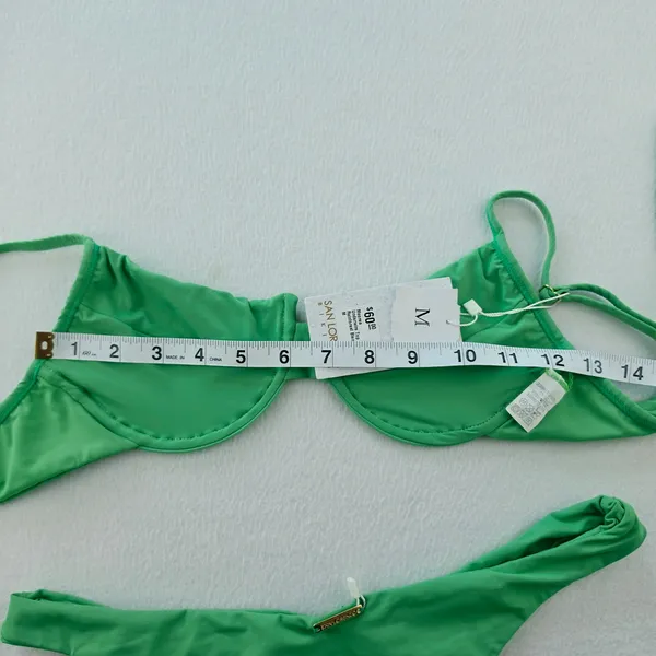 San Lorenzo NWT Moorea Underwire Bikini Set Rainforest Blend Green Womens Size M - Image 13