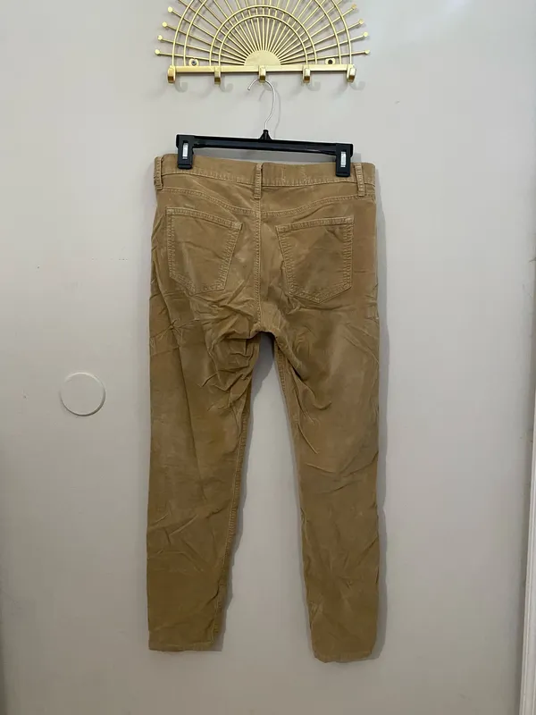 Men's Corduroy Pants in Tan - Classic Straight Fit - Image 2
