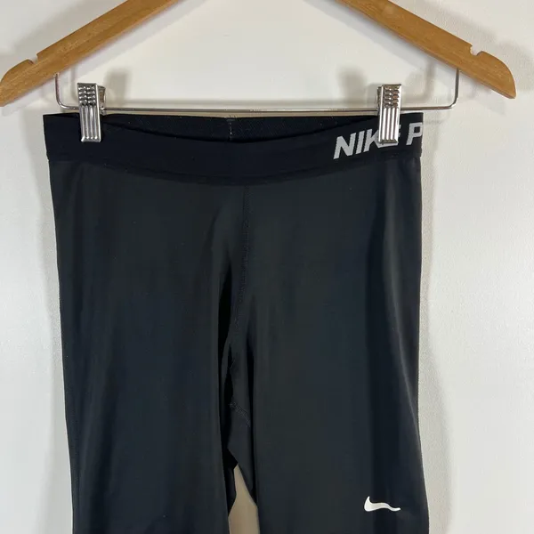 Nike Pro Dri-FIT Womens Black Cropped Leggings Athletic‎ Training Tights Size M - Image 3