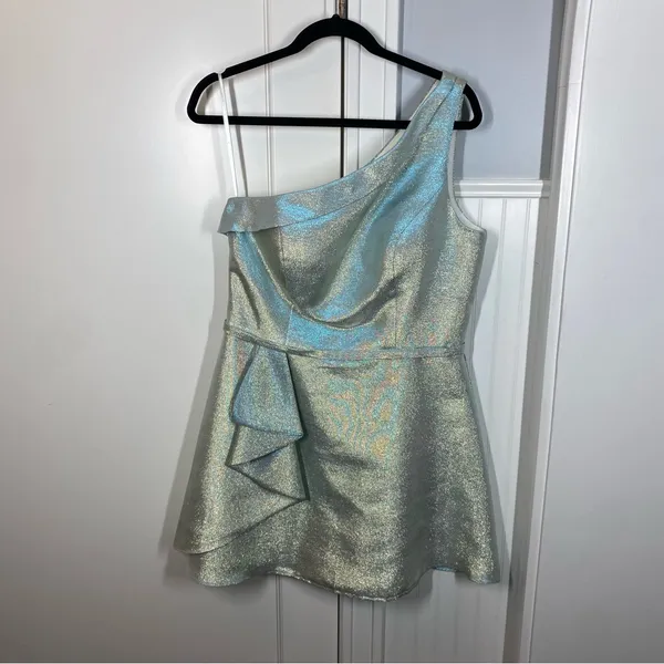 Ieena Mac Duggal One Shoulder Ruffle Cocktail Gown size 10 wedding event‎ - Image 2