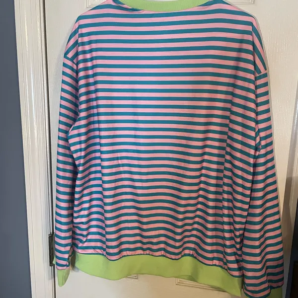 Striped Sweatshirt with Neon Accents - Image 2
