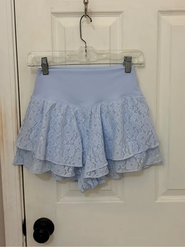 OFFLINE by Aerie Real Me Lace Flowy Shorts in Light Blue - Image 5