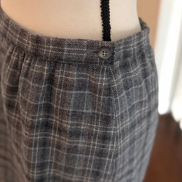 Vintage Pendleton Gray Blue & White Plaid Wool Midi Skirt Preppy Twee - Image 2