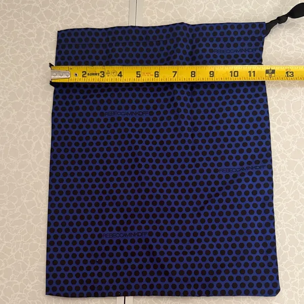 Rebecca Minkoff Blue Black Polka Dot Logo Drawstring Dust Bag‎ Handbag Pouch OS - Image 2