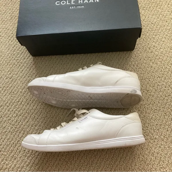 Cole Haan Vegan Leather Low-top White Fashion Sneakers Women’s Size 8 GUC - Image 7