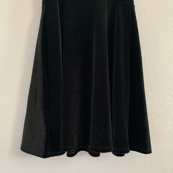 Urban Outfitters Black Velvet Straight-Neck Mini Dress - Image 8